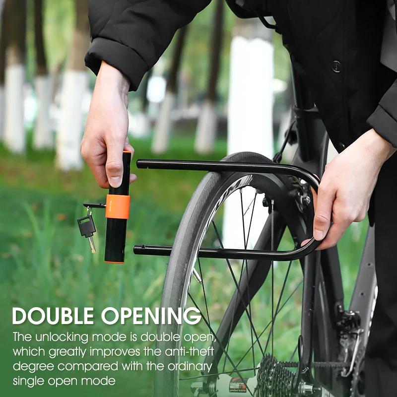 WEST BIKING – serrure de vélo en acier au carbone, antivol, sécurisée, pour vtt, vélo de route, moto