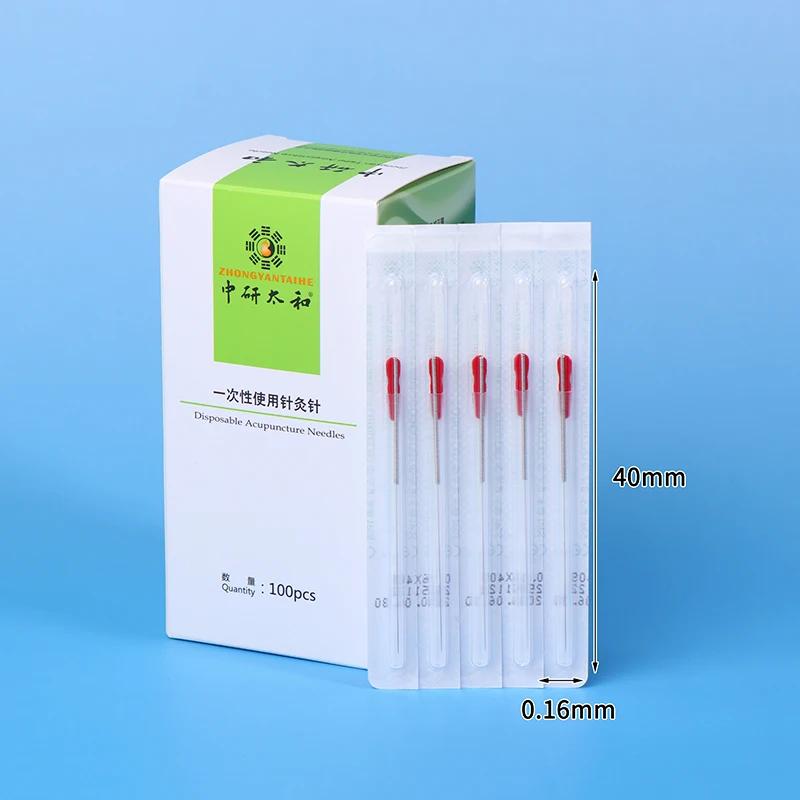 Aiguille d'acupuncture jetable, 100 pièces, 1 aiguille avec 1 Tube de guidage en acier inoxydable av