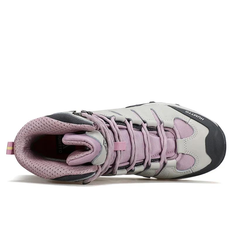 HUMTTO-Bottes de randonnée en cuir non ald pour femmes, chaussures de sport, baskets de sécurité en