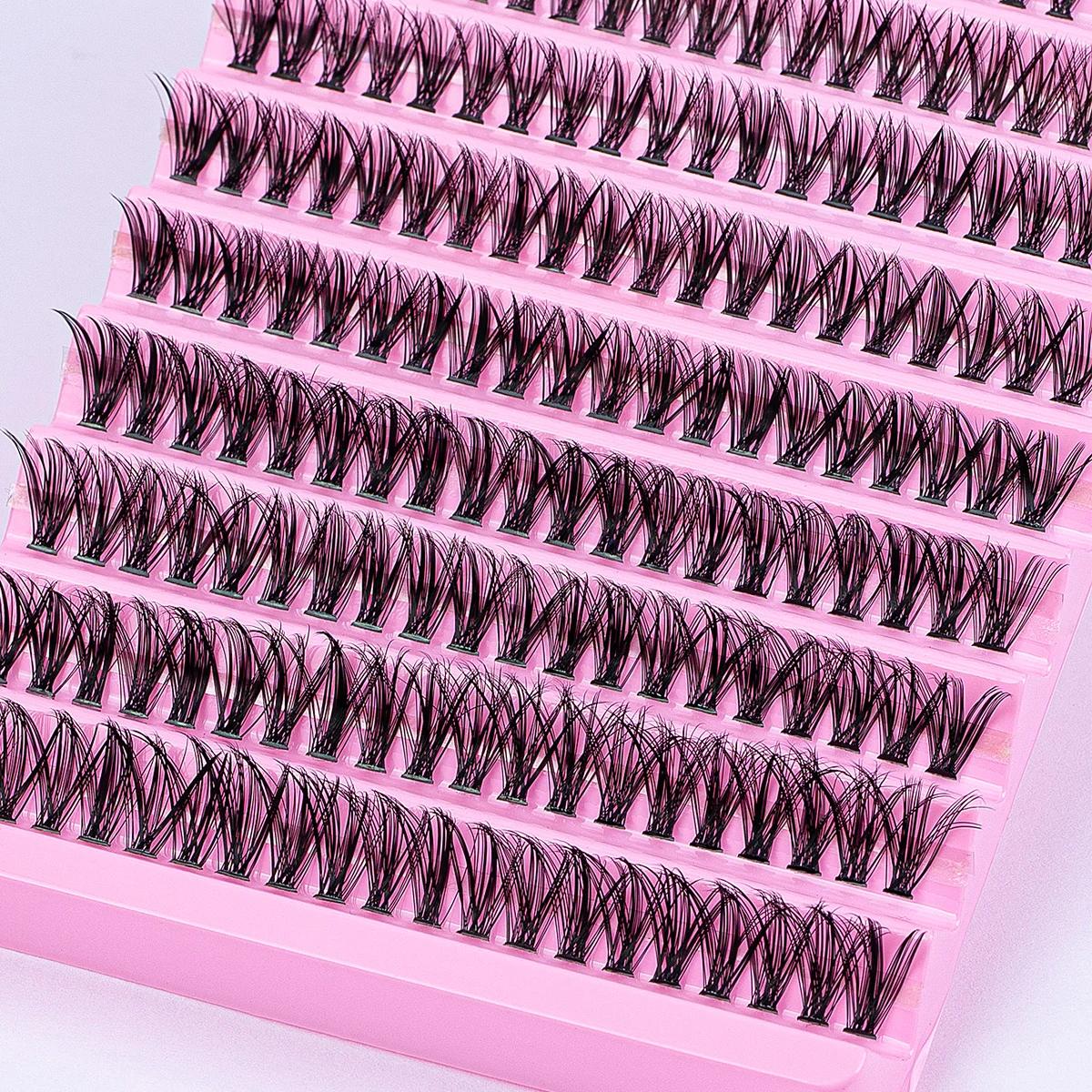 Kit d'extension de cils à faire soi-même, 200 pièces, grappe de cils individuelle, boucles D, mélang
