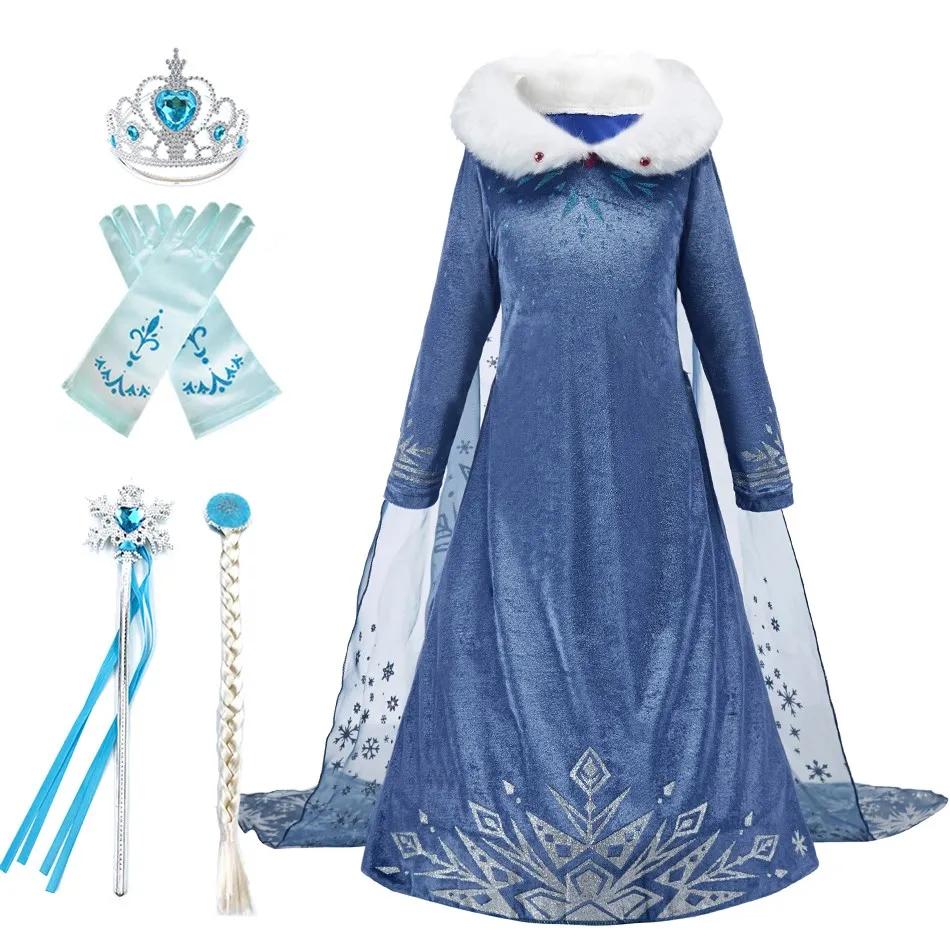 Robe de princesse reine des neiges pour enfants, Costume Elsa pour filles, tenue de fête d'anniversa