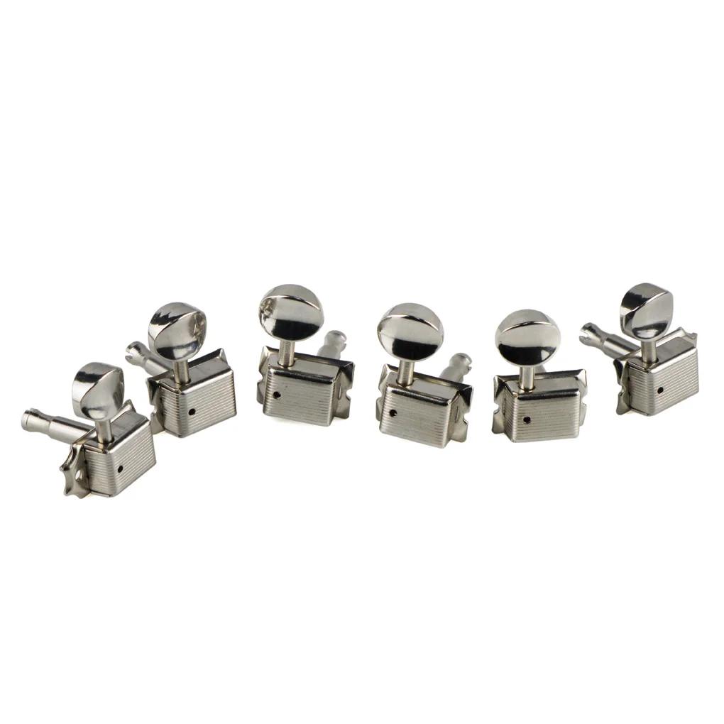 FLEOR – ensemble de têtes de guitare électrique Vintage 6 en ligne, Nickel argent, accordeurs, touch