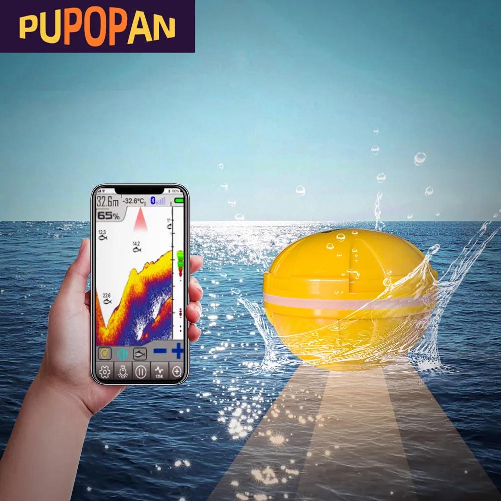 PUPOPAN 100M tout nouveau téléphone Intelligent détecteur de poisson Sonar Bluetooth détecteur de po