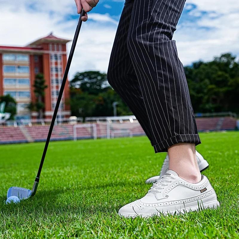 Chaussures de golf professionnelles en cuir pour hommes, chaussures de sport respirantes, chaussures