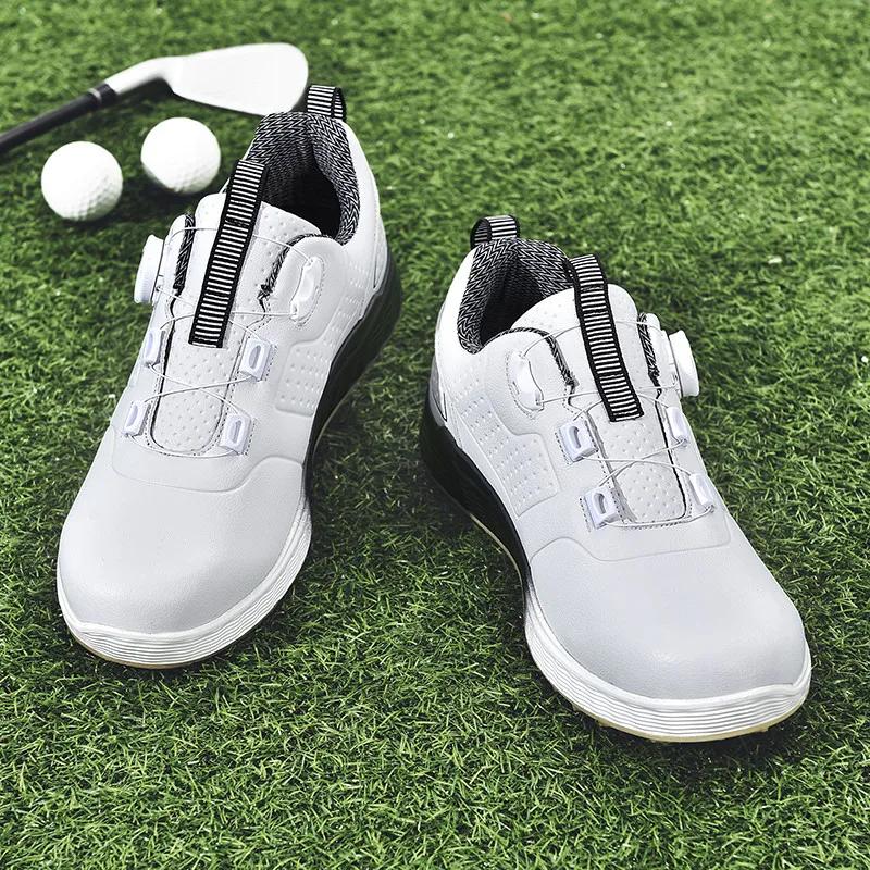 Offre spéciale blanc hommes chaussures de Golf taille 46 conception anti-dérapant femmes chaussures