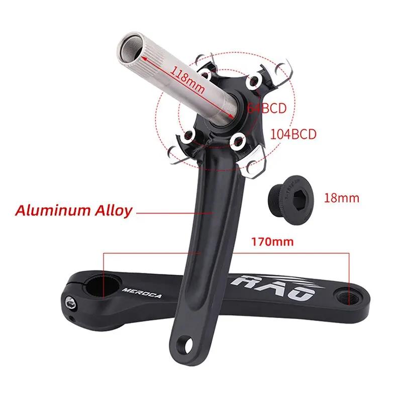 Vélo de montagne manivelle 170mm avec boîtier de pédalier 104BCD 34T 36T 38T vélo Chainring en allia