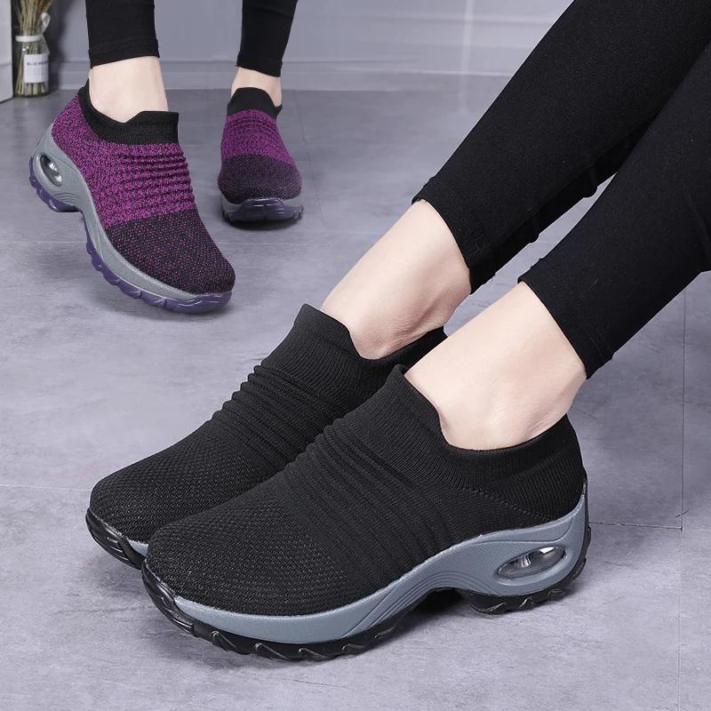 Femmes baskets mode respirant marche maille plate-forme chaussures baskets pour femmes salle de spor