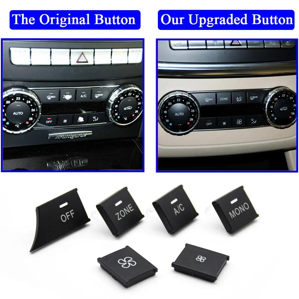Bouton de commande de climatisation pour Mercedes Benz, tableau de bord, volume, AC, chauffage, couv