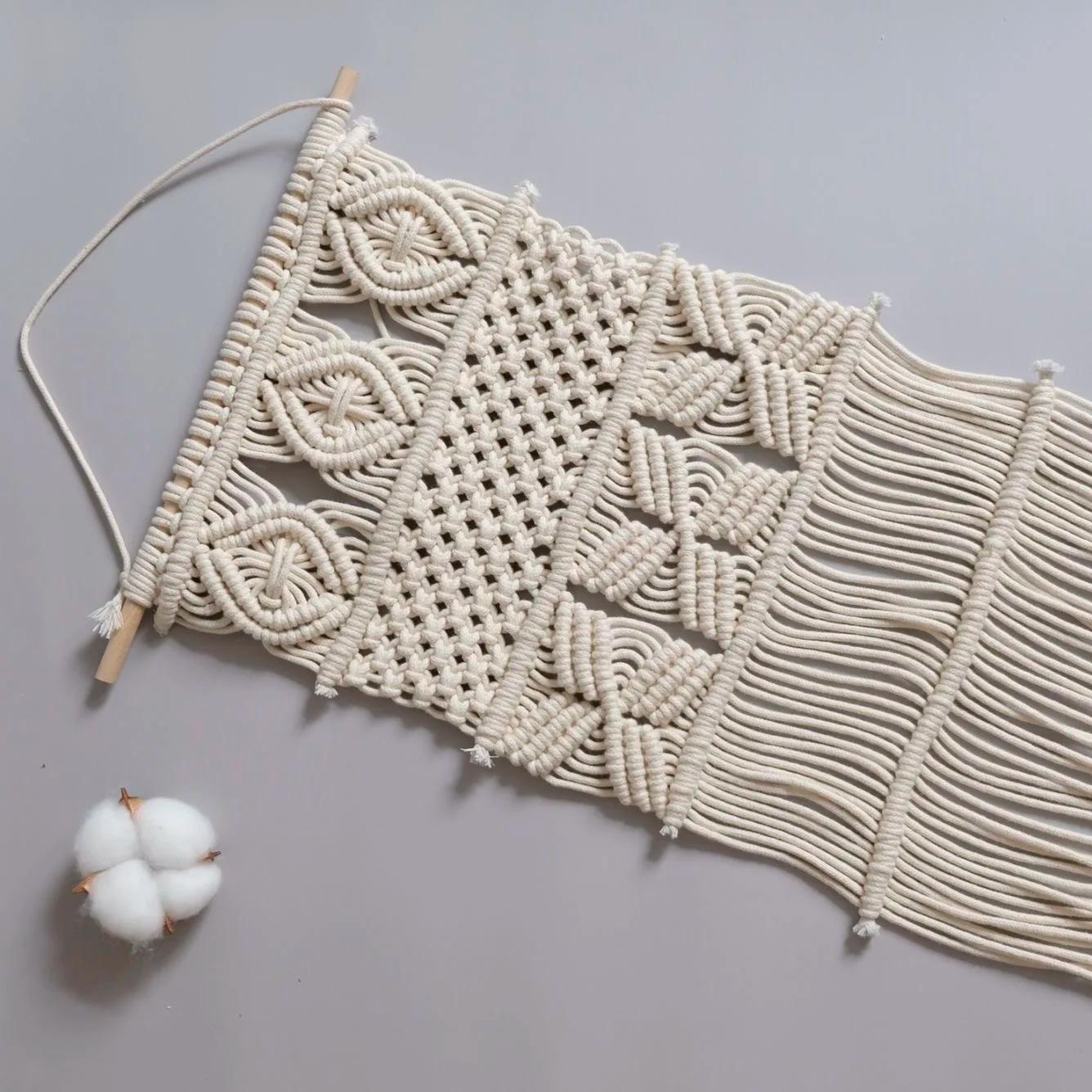 Bricolage macramé cordon coton corde ficelle ruban artisanat attrape-rêves travail manuel maison boh