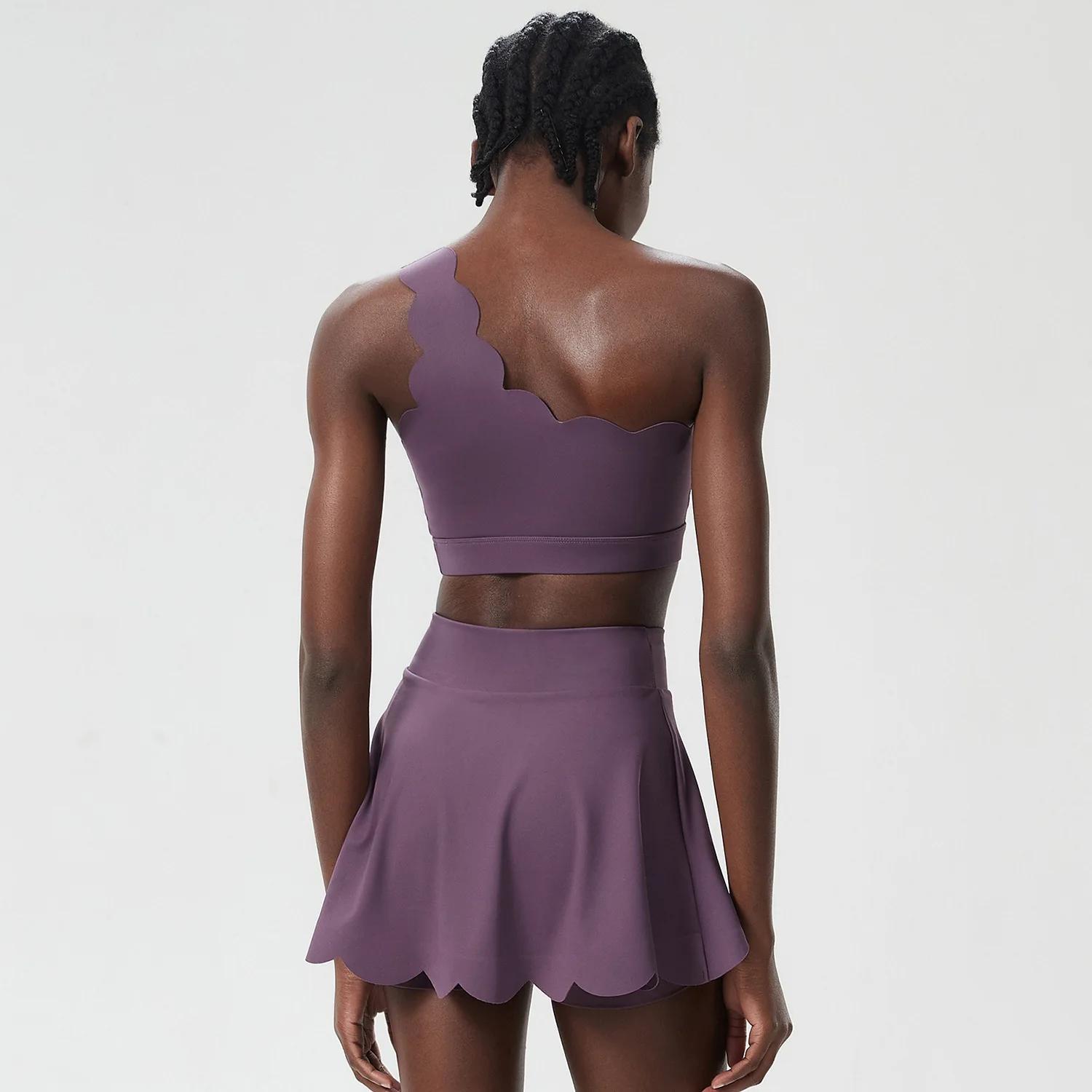 Ensemble deux pièces de fitness et de yoga pour femme, vêtements de sport, court, respirant, à sécha