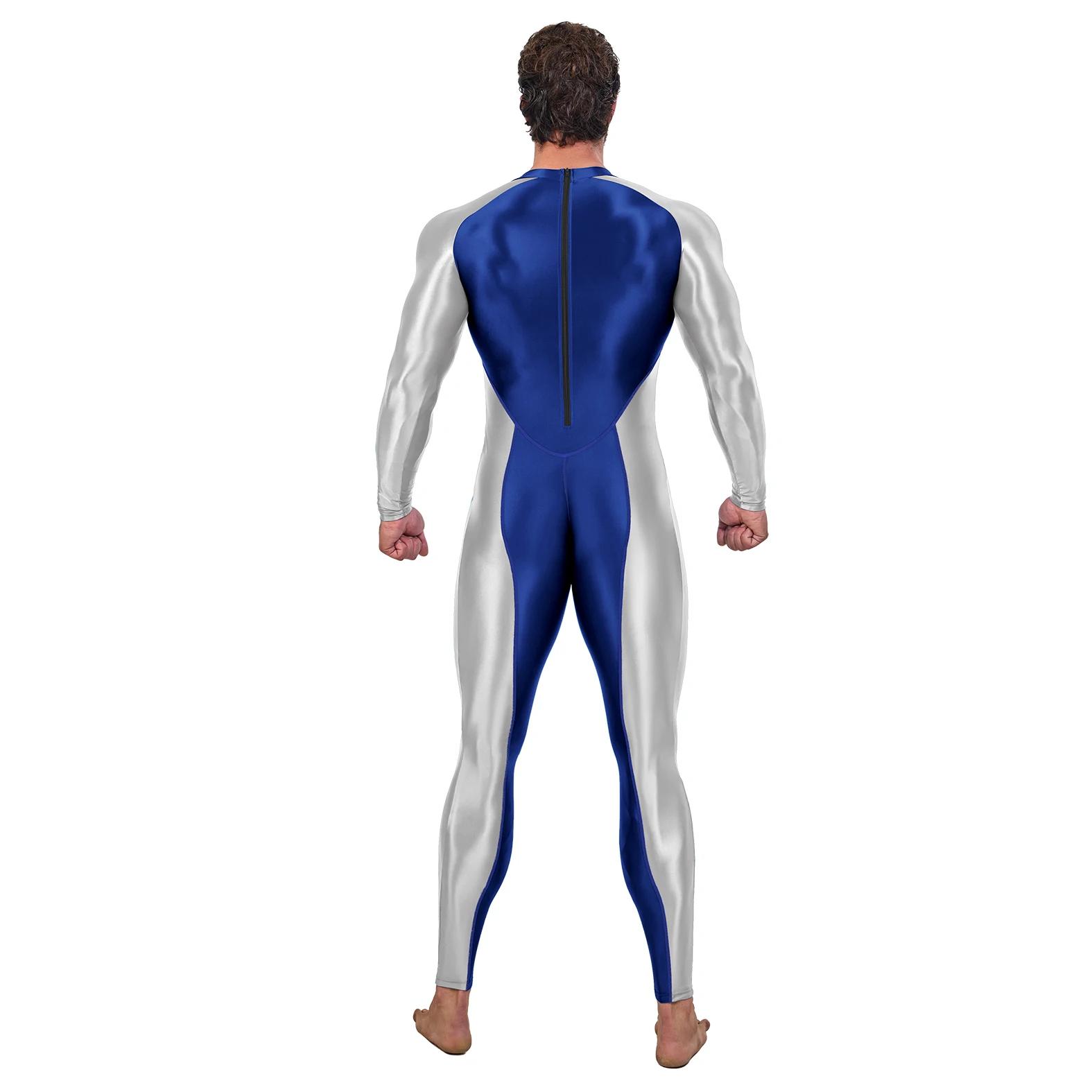 AMORESY Draco série hommes couleur bloc body pleine longueur Spandex collants de sport Catsuit combi