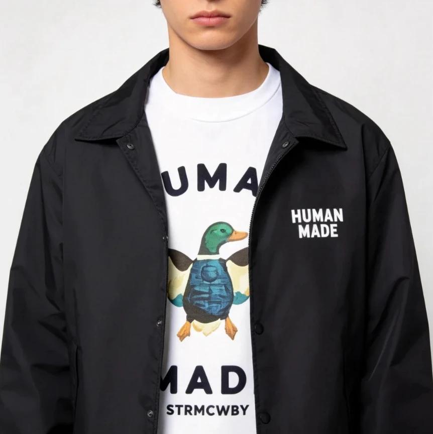 HUMAN MADE Flyduck T-shirt en coton imprimé résistant pour hommes et femmes, style japonais, col ron