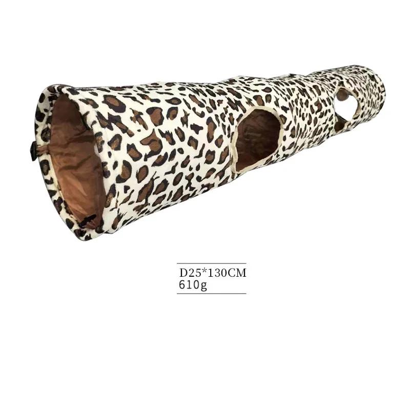 Tunnel parfait pour chat, imprimé léopard, 2 façons amusantes pour animaux de compagnie, jouet de je