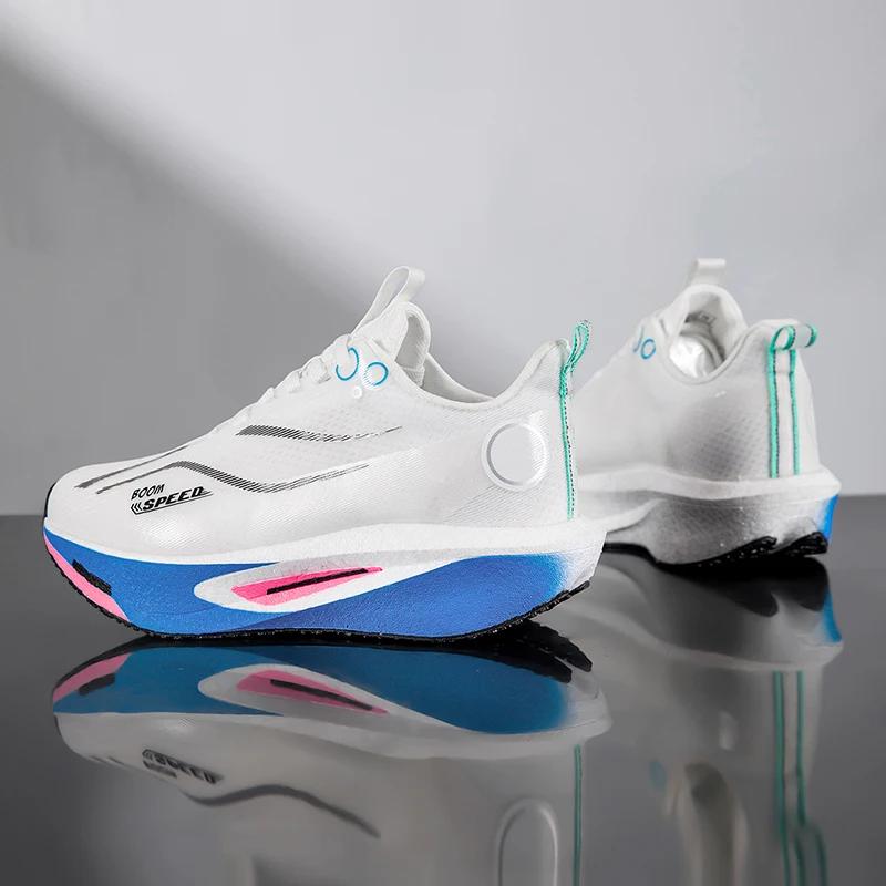 Chaussures de course unisexes en planche de carbone, légères, pour Marathon professionnel, coussinet