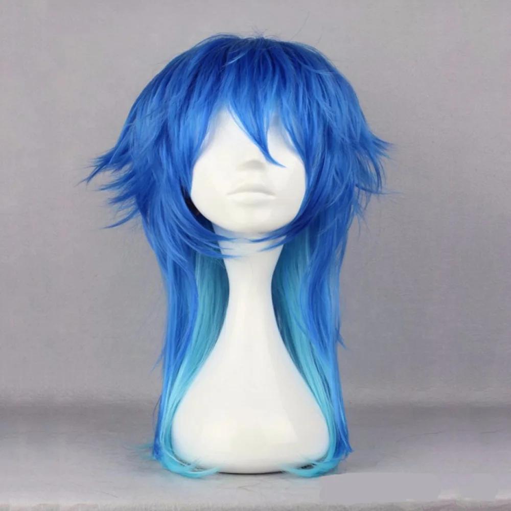Meurtre dramatique DMMD Seragaki Aoba Cosplay Costume perruque de fête deux tons bleu Ombre cheveux