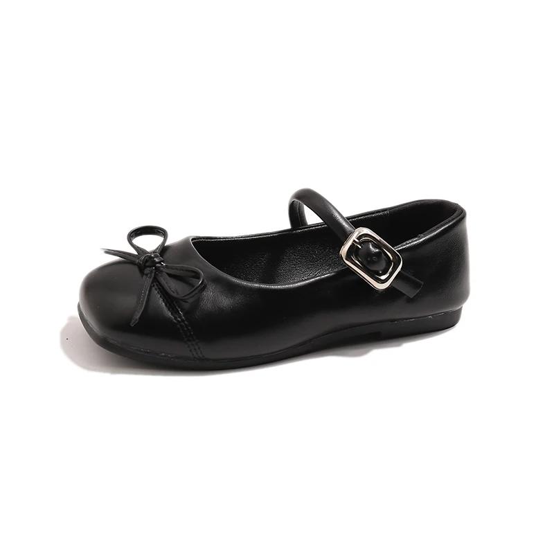 Chaussures de princesse en cuir pour filles, Mary Janes, simples, classiques, avec nœud papillon, Ch