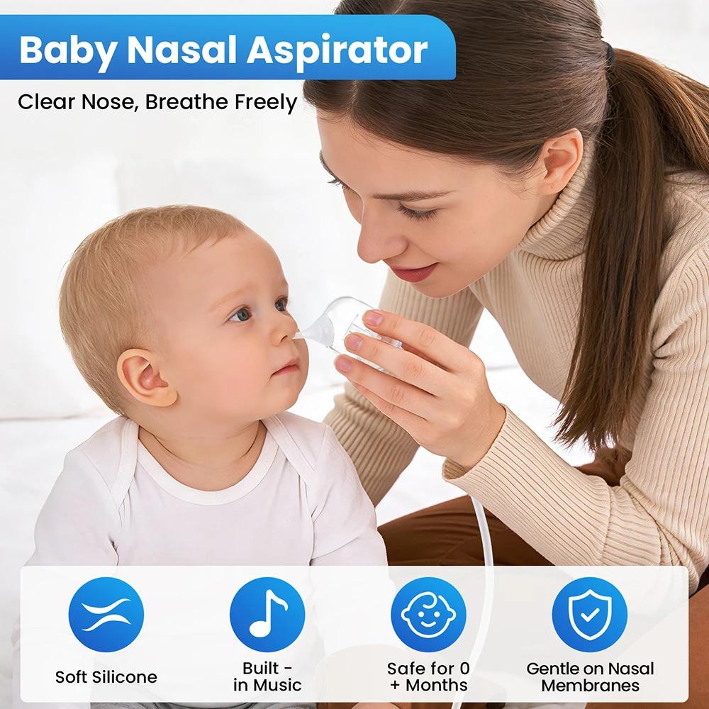 Aspirateur nasal électrique pour bébé avec musique intégrée et comptines, aspirateur de mucus rechar