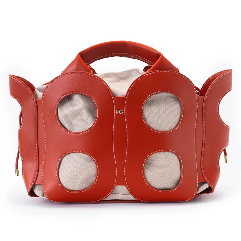 Sac à bandoulière PG pour femme en cuir grainé de qualité supérieure, sac fourre-tout élégant avec d