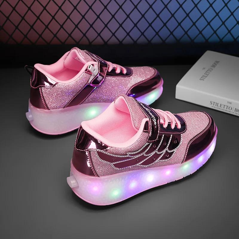 Baskets chaussures à roulettes déformation extérieure Parkour patins double usage enfants filles gar