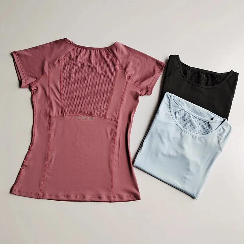 Chemise de sport plein air femme Yoga Fitness - T-Shirt course entraînement vêtements exercice respirant