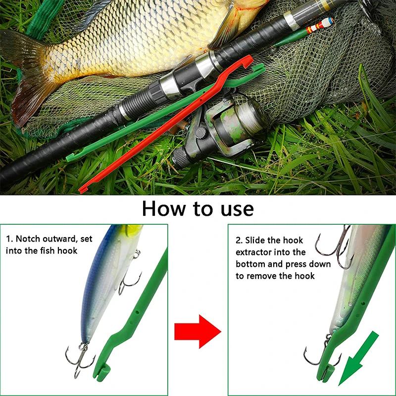 Outil de retrait d'hameçon, dégorgeoir de pêche en plastique, extracteur de décrochage Portable, fou