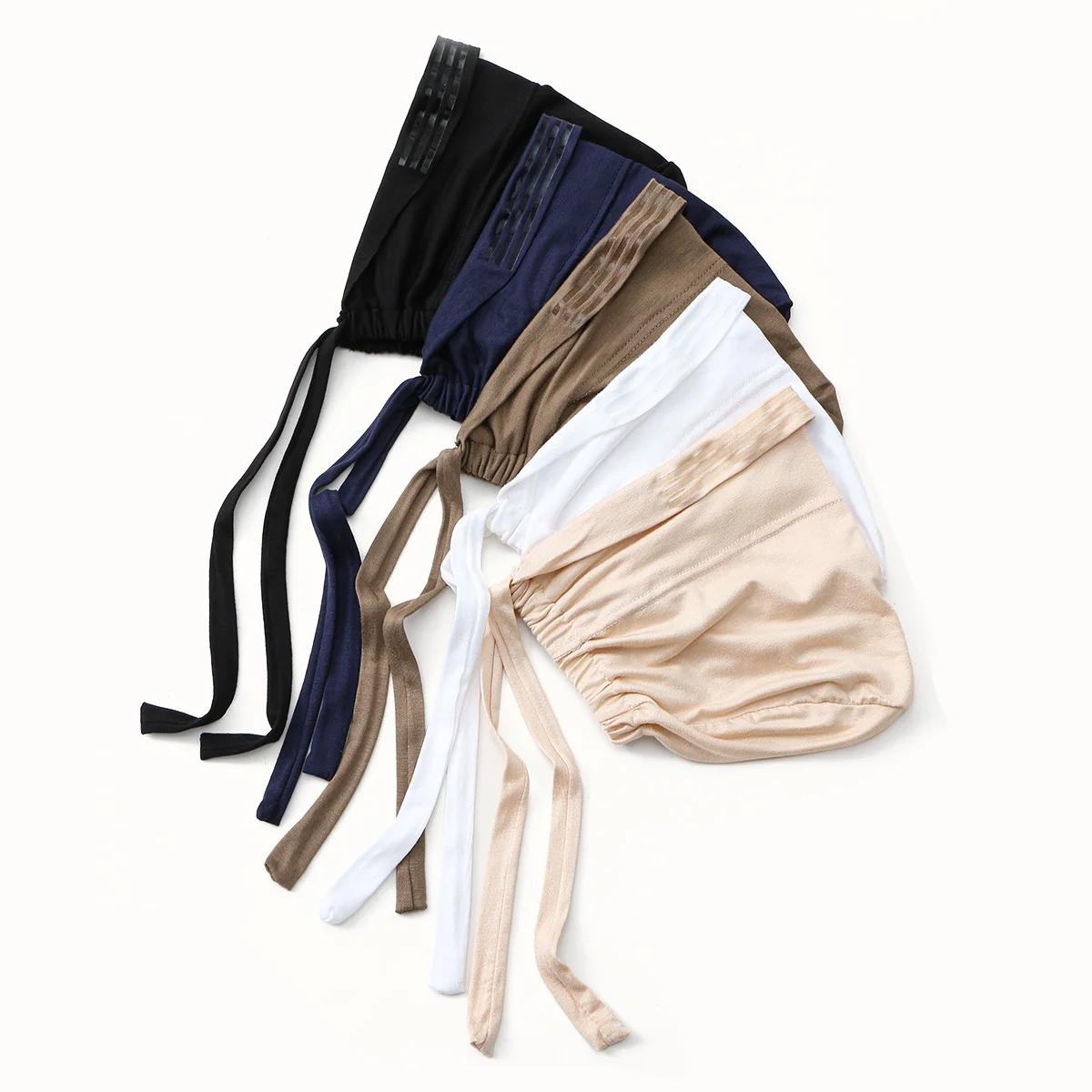 Casquette Hijab musulmane instantanée, couleur unie, avec bandes antidérapantes, sous-capuchon pour
