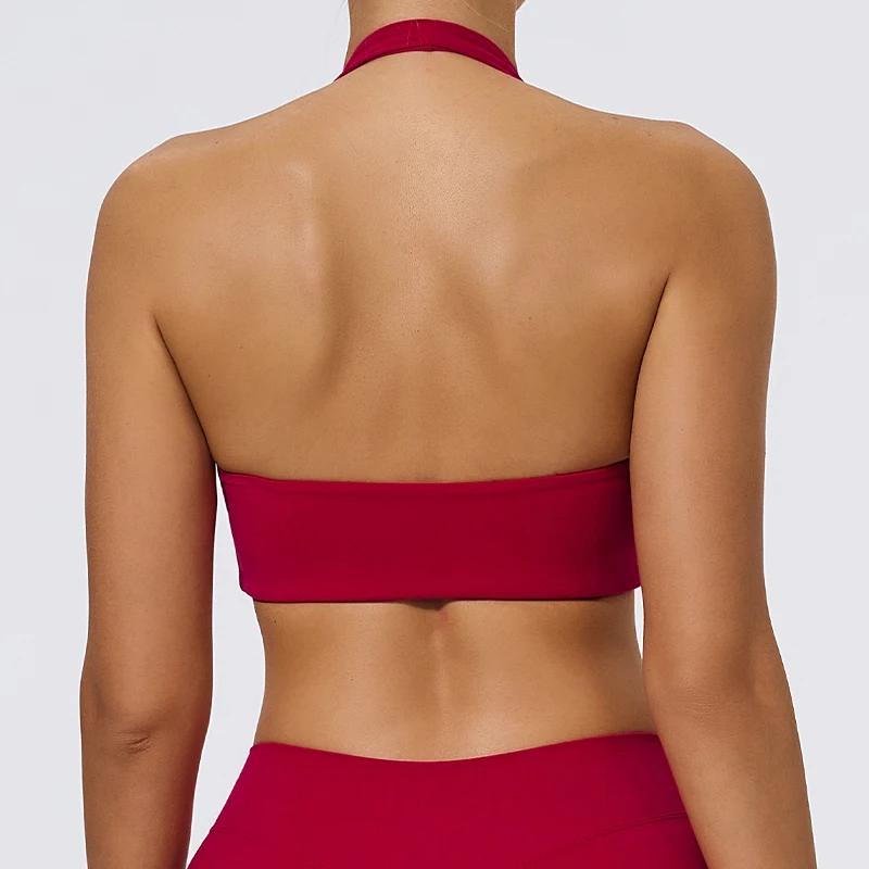 Hearuisavy Soutien-gorge de sport respirant pour femme, dos ouvert, ajouré, haut de yoga et de fitne