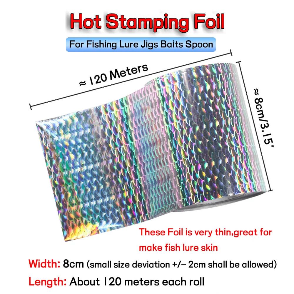 Elllv – feuille d'estampage à chaud holographique au Laser, 8cm x 120m/rouleau, leurre en peau de po