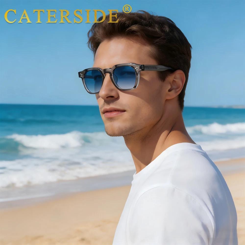 Lunettes de soleil tendance CATERSIDE pour hommes, monture carrée petite taille, design personnalisé
