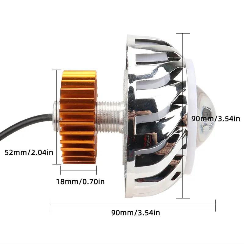 1 pièces voiture moto phare LED ange diable yeux phare projecteur lentille haut/bas faisceau strobos