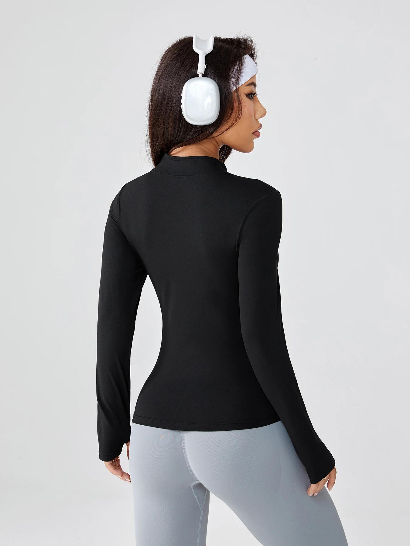 Veste de yoga zippée à séchage rapide pour femme, coupe cintrée, printemps et automne