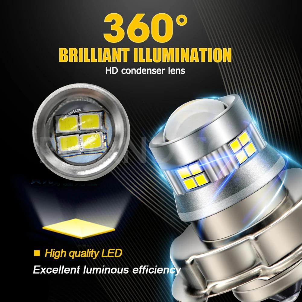 RUIANDSION P26S LED lumières pour phare de moto Scooter électrique ATV 12V 24V DC ampoules 800LM xén