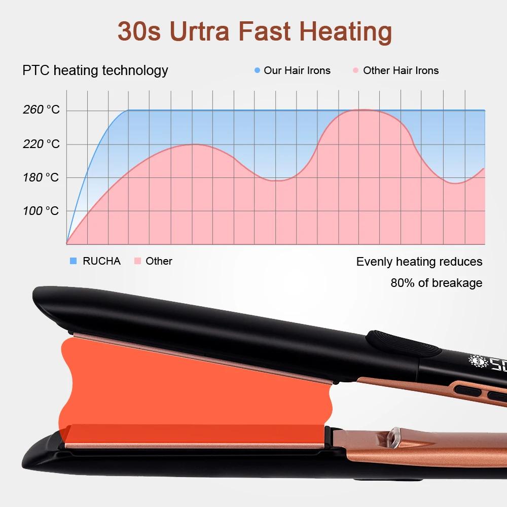 Traitement de la kératine du bigoudi de lissage de cheveux de plasma 260 ° C 500 ° Les fers plats F