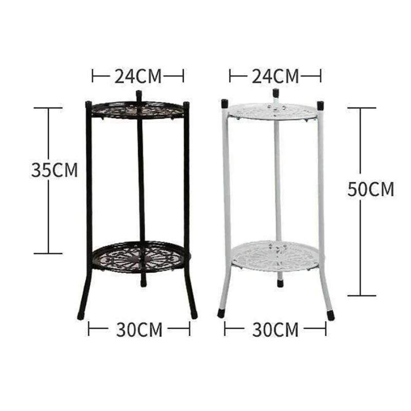 Étagère de support de plante en métal élégant à deux couches, porte-plante en pot, supports de pot d