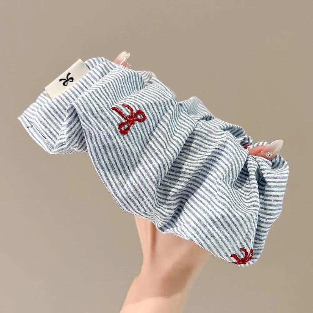 2 pièces de bandeau serré cerise à nœud rayé bleu de style coréen exquis, nouveau accessoire de chev
