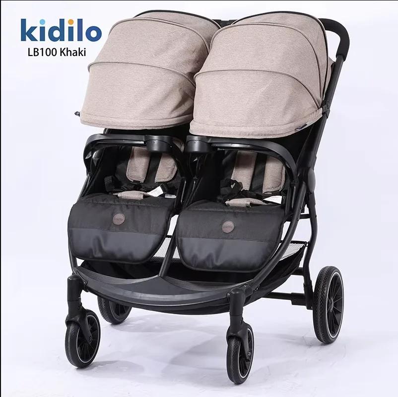 Nouvelle poussette double tout-en-un 2025, convertible assise ou allongée, légère et pliable, avec c