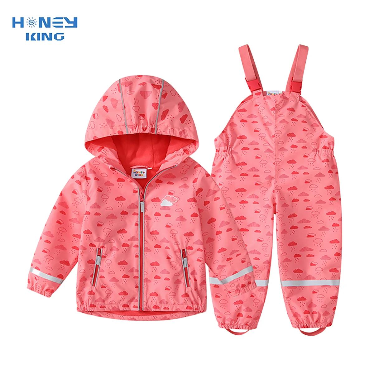 HONEYKING bébé imperméable costume ensemble de vêtements pour enfants salopette imperméable filles c