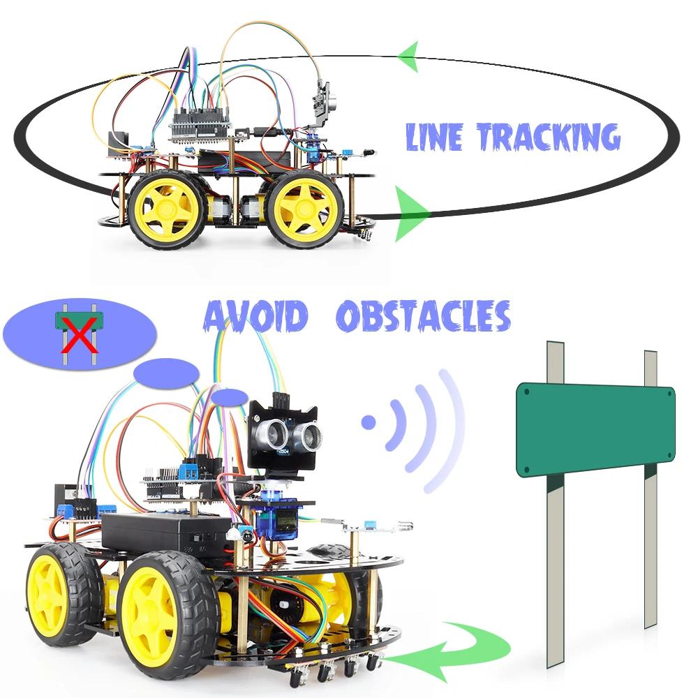 Nouveau Kit de codage de voiture Robot intelligent pour la programmation Arduino, Kit d'automatisati