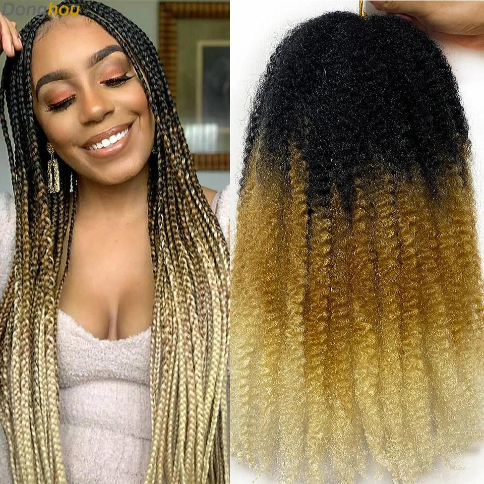 Marley Hair 18 pouces cheveux synthétiques tressés Marley Ombre noir brun blond gris 350 pour cheveu