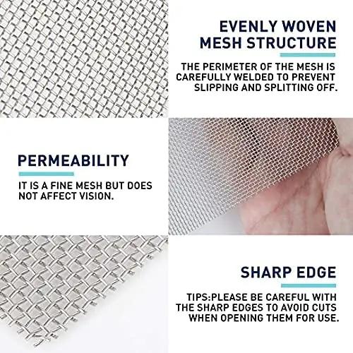 Maille métallique tissée en acier inoxydable, feuille de filtre pour écran en tissu de maille 120/20