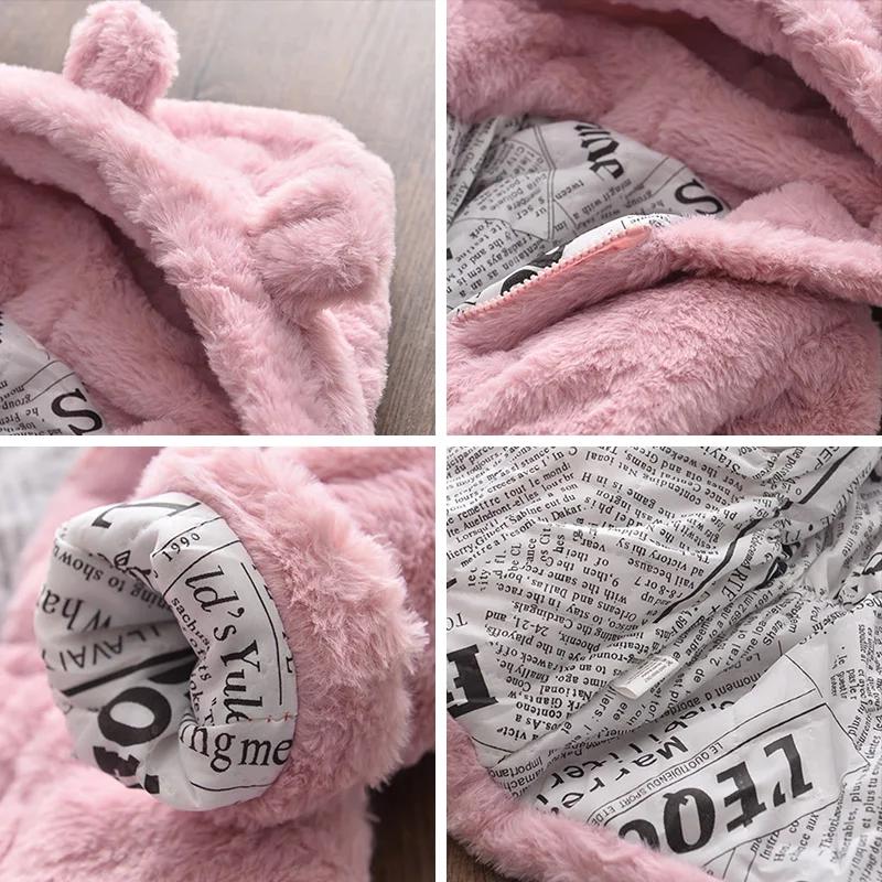 Vêtements d'hiver pour bébés filles, manteau en fausse fourrure, veste polaire, combinaison de neige