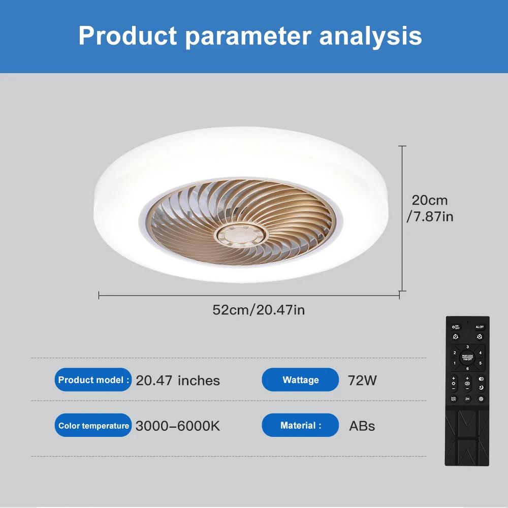 Ventilateur de plafond intelligent ventilateurs avec lumières télécommande chambre décor ventilateur