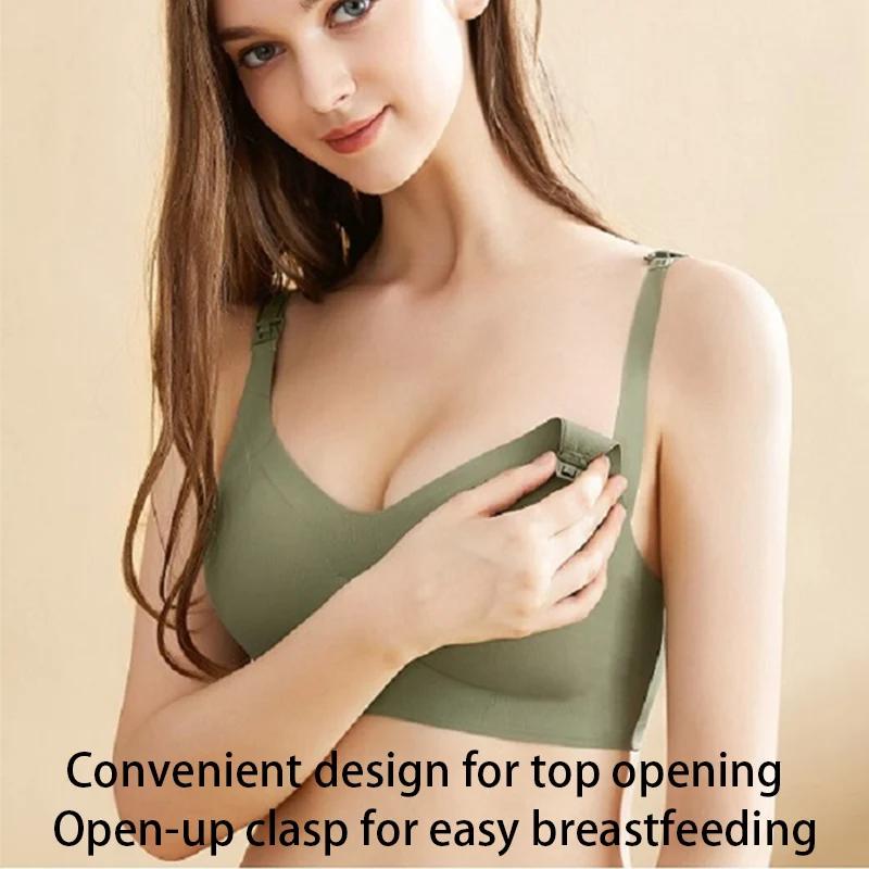 Soutien-gorge d'allaitement Ultra fin pour femmes, coupe Laser, rembourré et amovible, grande taille
