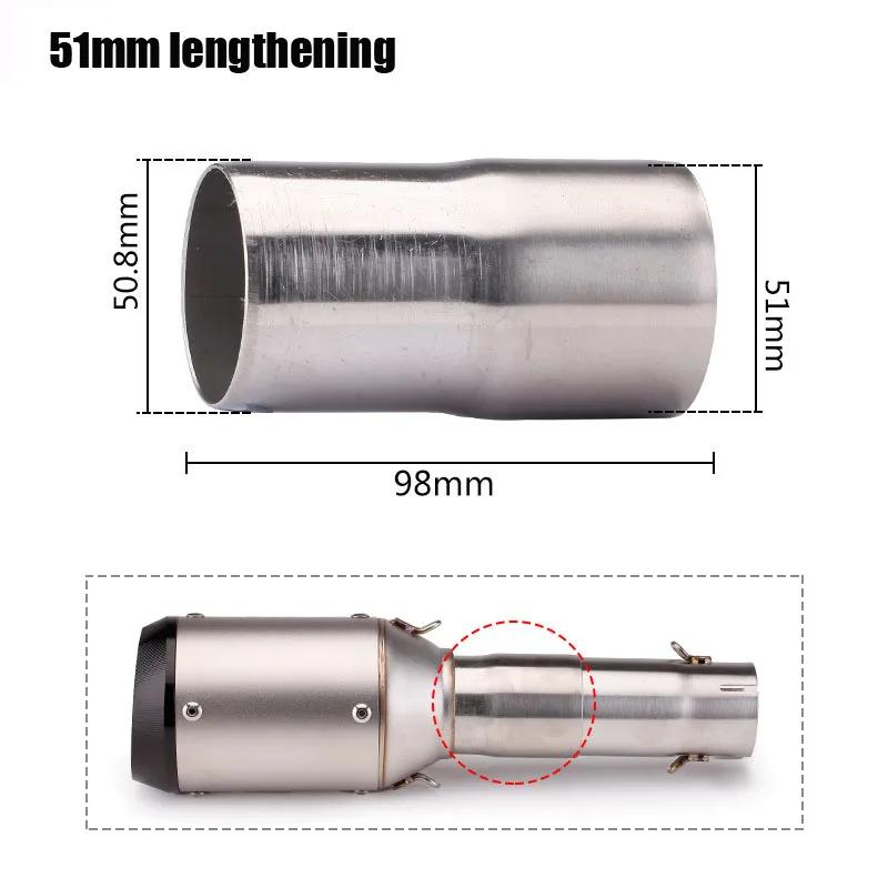 Adaptateur universel de silencieux d'échappement de moto, tuyau d'allongement de 51mm à 60mm 60mm à