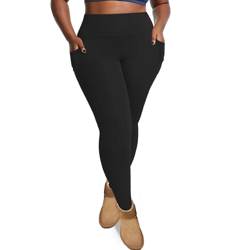 VITALINOVO Leggings doublés polaire grande taille avec poches pour femmes taille haute hiver contrôl