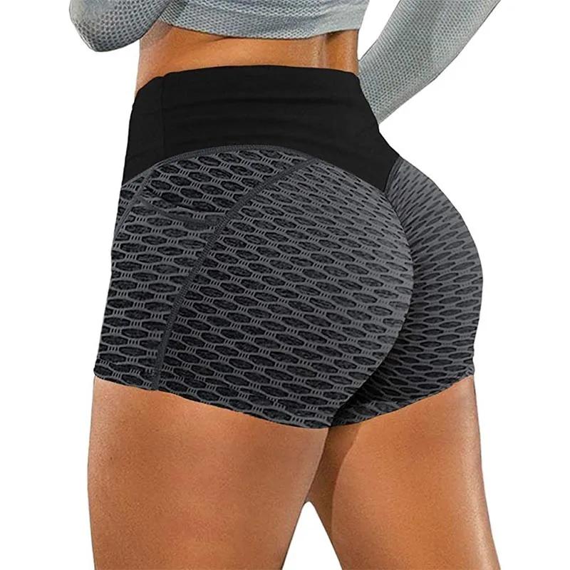 Short de fitness taille haute sans couture, pantalon de levage de hanche élastique, mode de course à