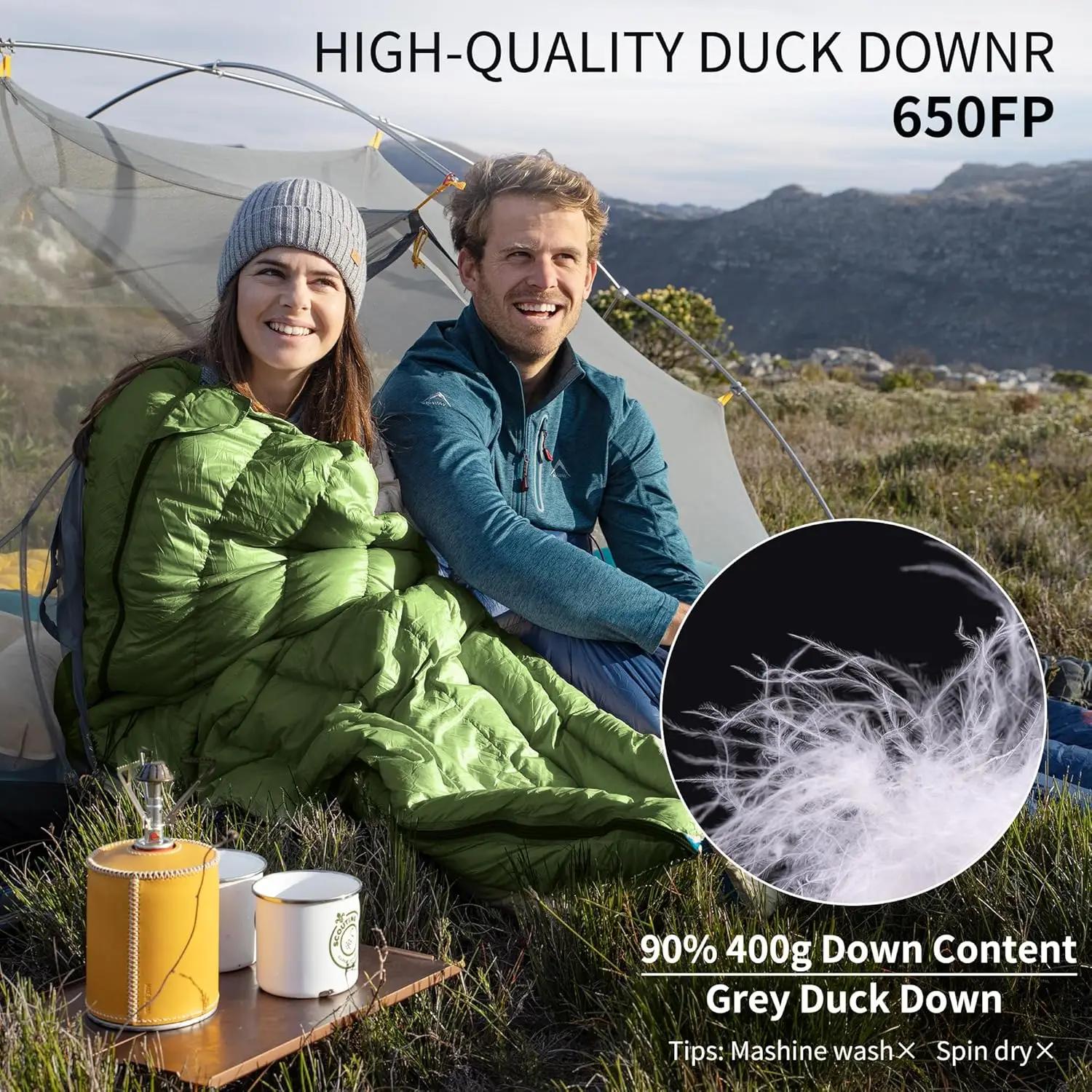 Natureifa-Sac de couchage en duvet de canard ultraléger, CW280, CWM400, sacs de voyage de printemps,