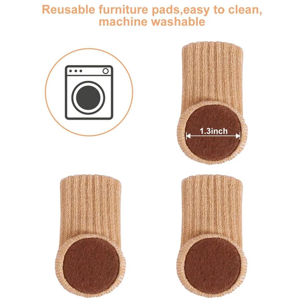 Chaussettes élastiques hautes pour pieds de chaise, protecteurs de sol avec coussinets coordonnants,