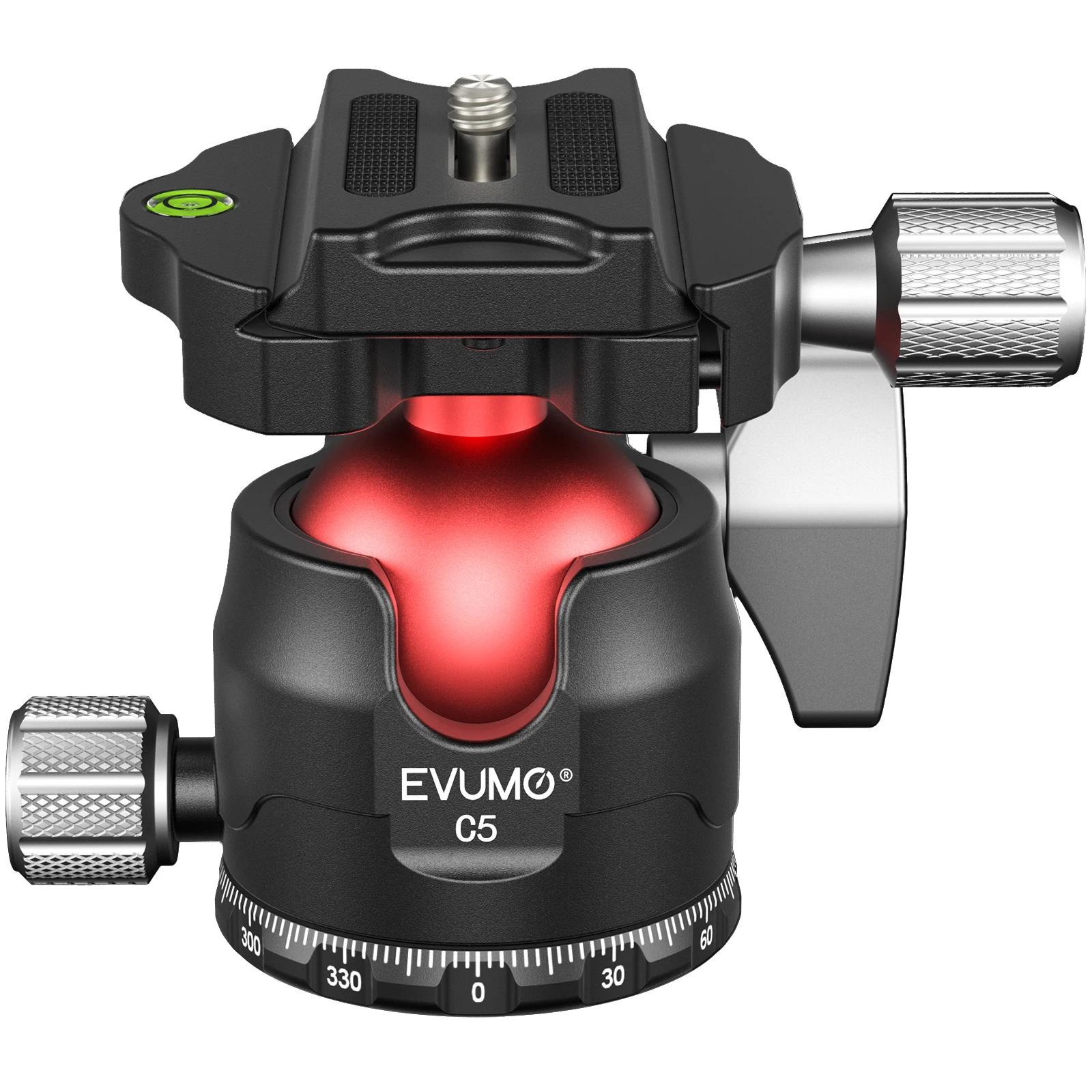 EVUMO C5 Tête sphérique professionnelle 38 mm Grande tête sphérique 360 ° Tête de trépied panorami