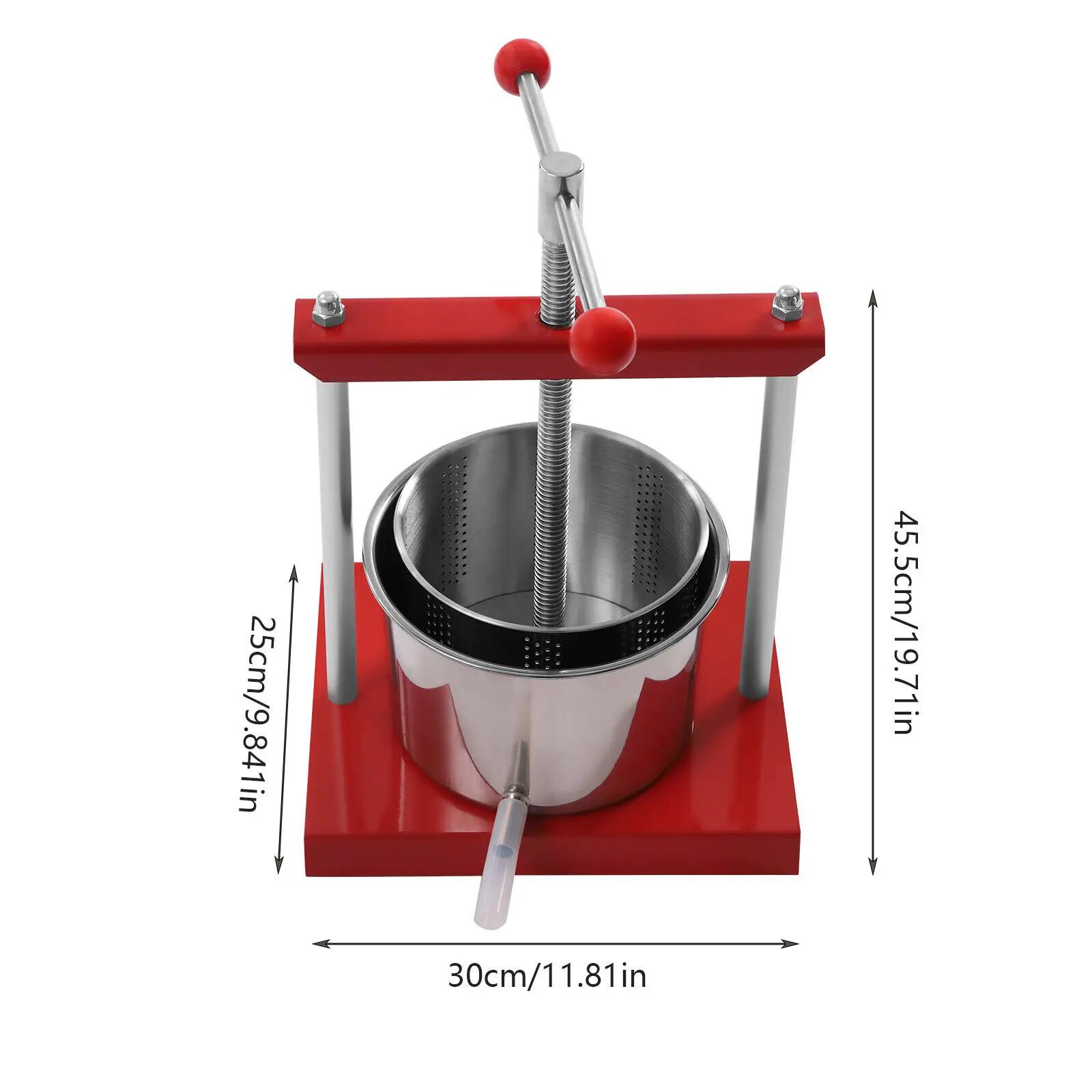 Presse à fromage manuelle en acier inoxydable, 6l/1.6 gallons, pour herbes, fruits, vin, nouveauté